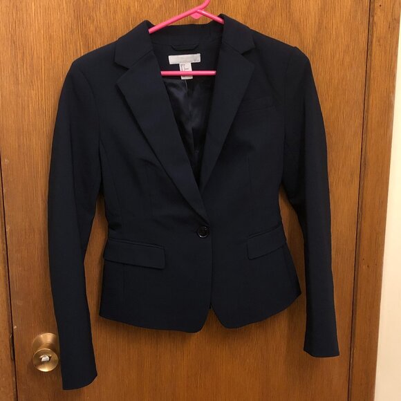 H&M Navy blue fitted blazer - Size 6 - Picture 4 of 7